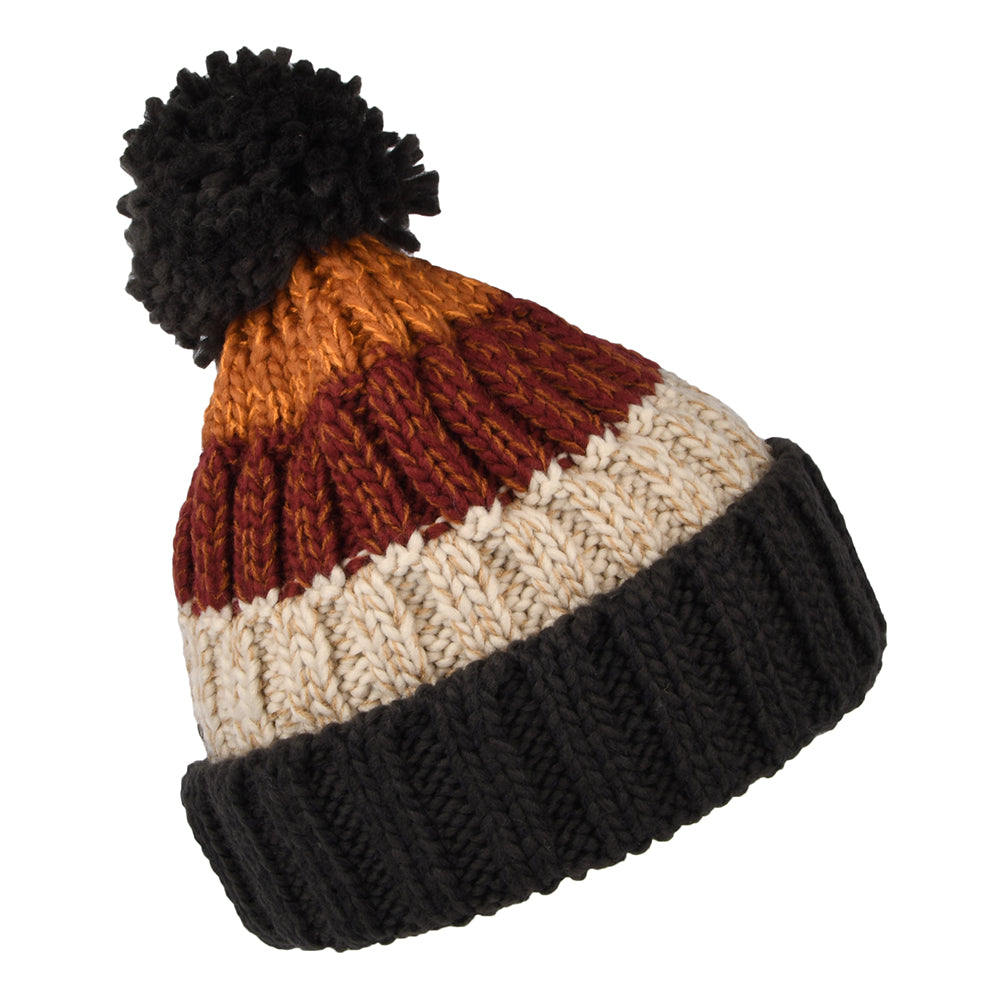 Barts Hats Wilhelm Bobble Hat - Burgundy-Multi