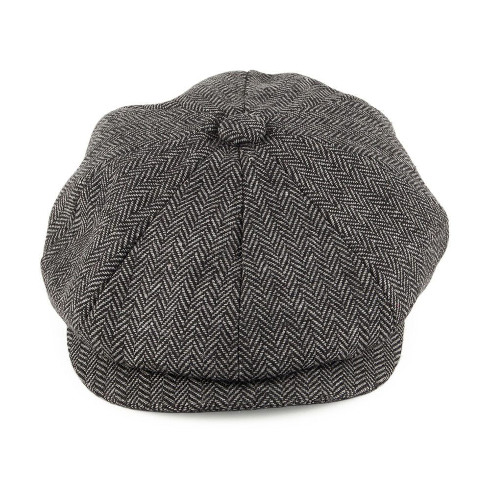 Jaxon & James Kids Herringbone Newsboy Cap - Charcoal