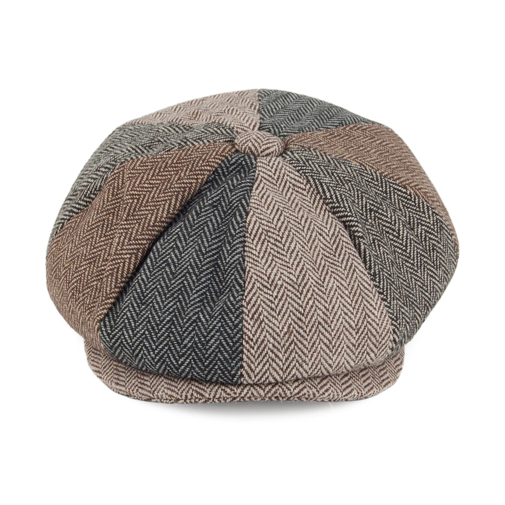 Jaxon & James Kids Herringbone Patch Newsboy Cap - Multi-Coloured