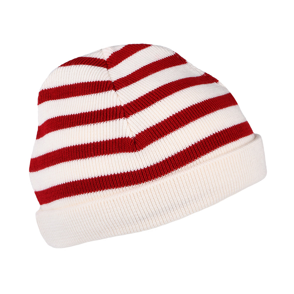 Armor Lux Kids Lannion Striped Beanie Hat - Natural-Red