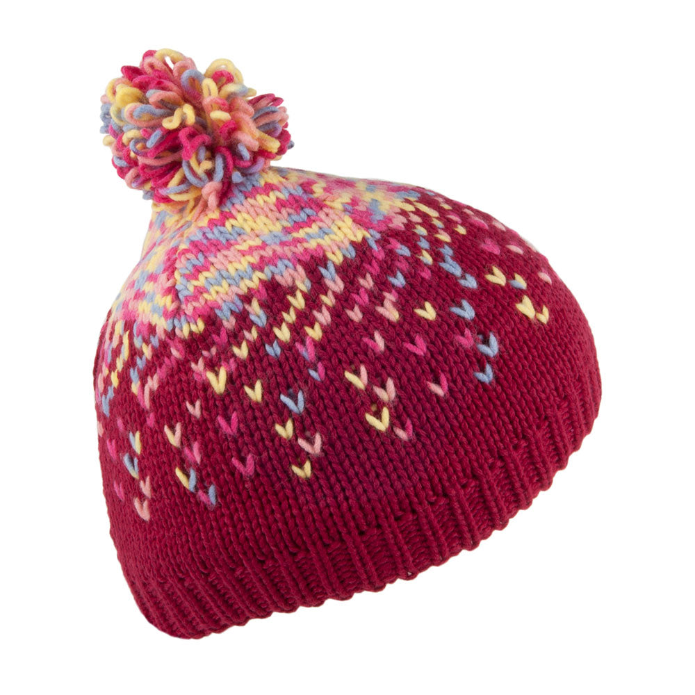 Columbia Hats Kids Siberian Sky Beanie Hat - Pink-Burgundy