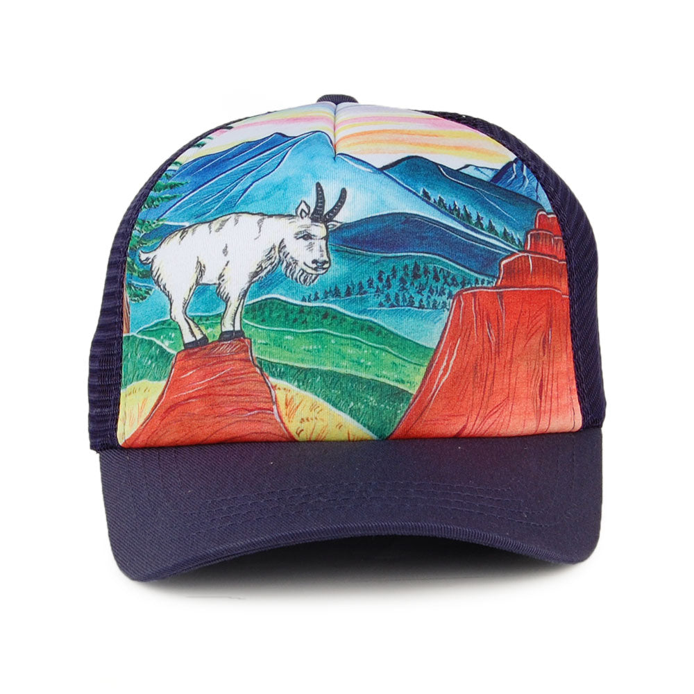 Sunday Afternoons Hats Kids Artist Series Mountain Goat Trucker Cap - Navy Multi