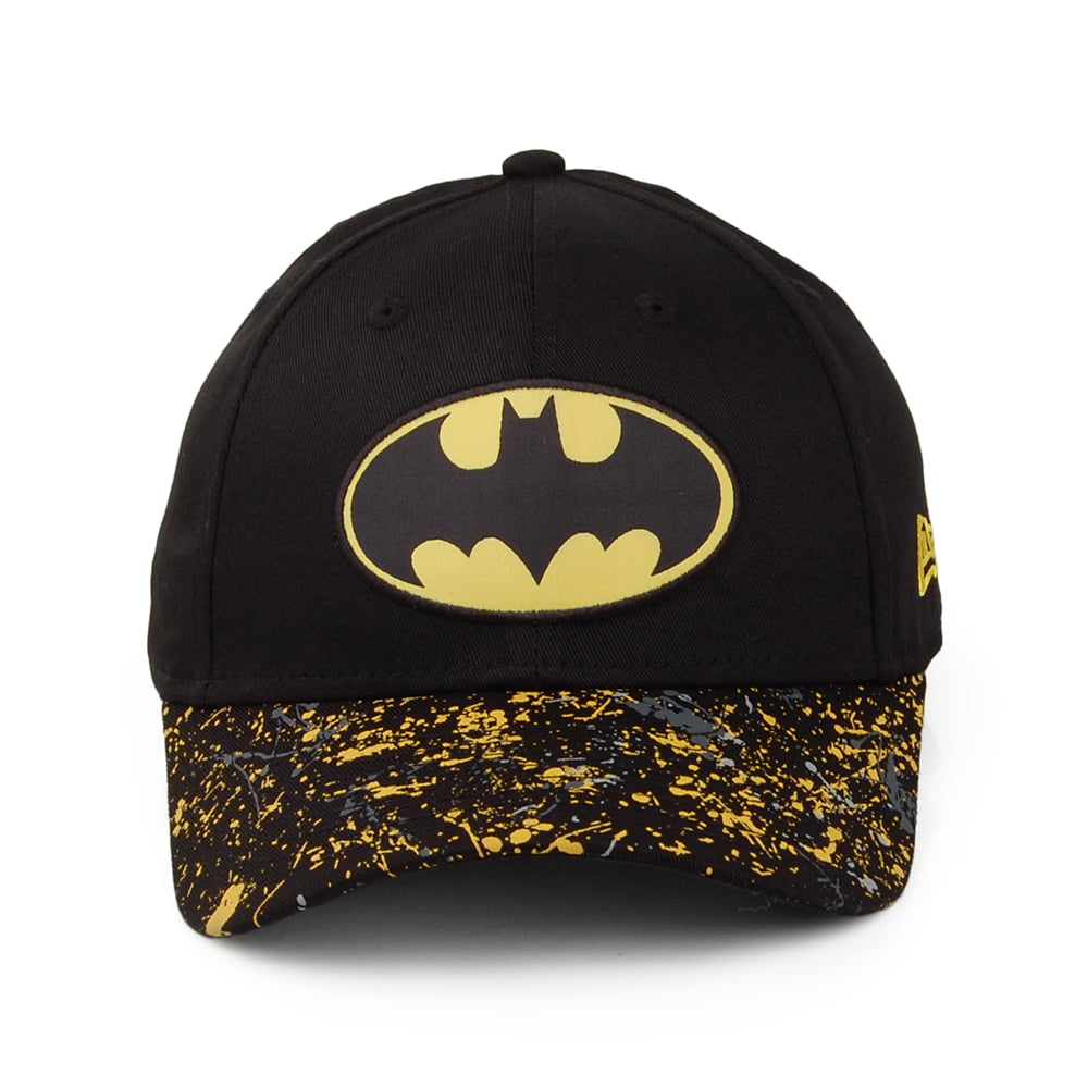 New Era Kids 9FORTY Batman Baseball Cap - Character Paint Splatter - Black