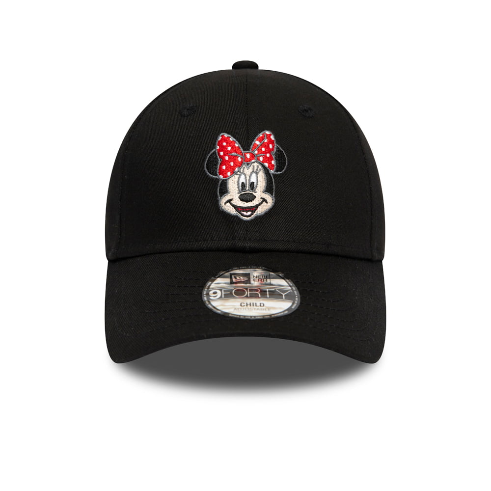 New Era Kids 9FORTY Minnie Mouse Baseball Cap - Disney Character Face - Black