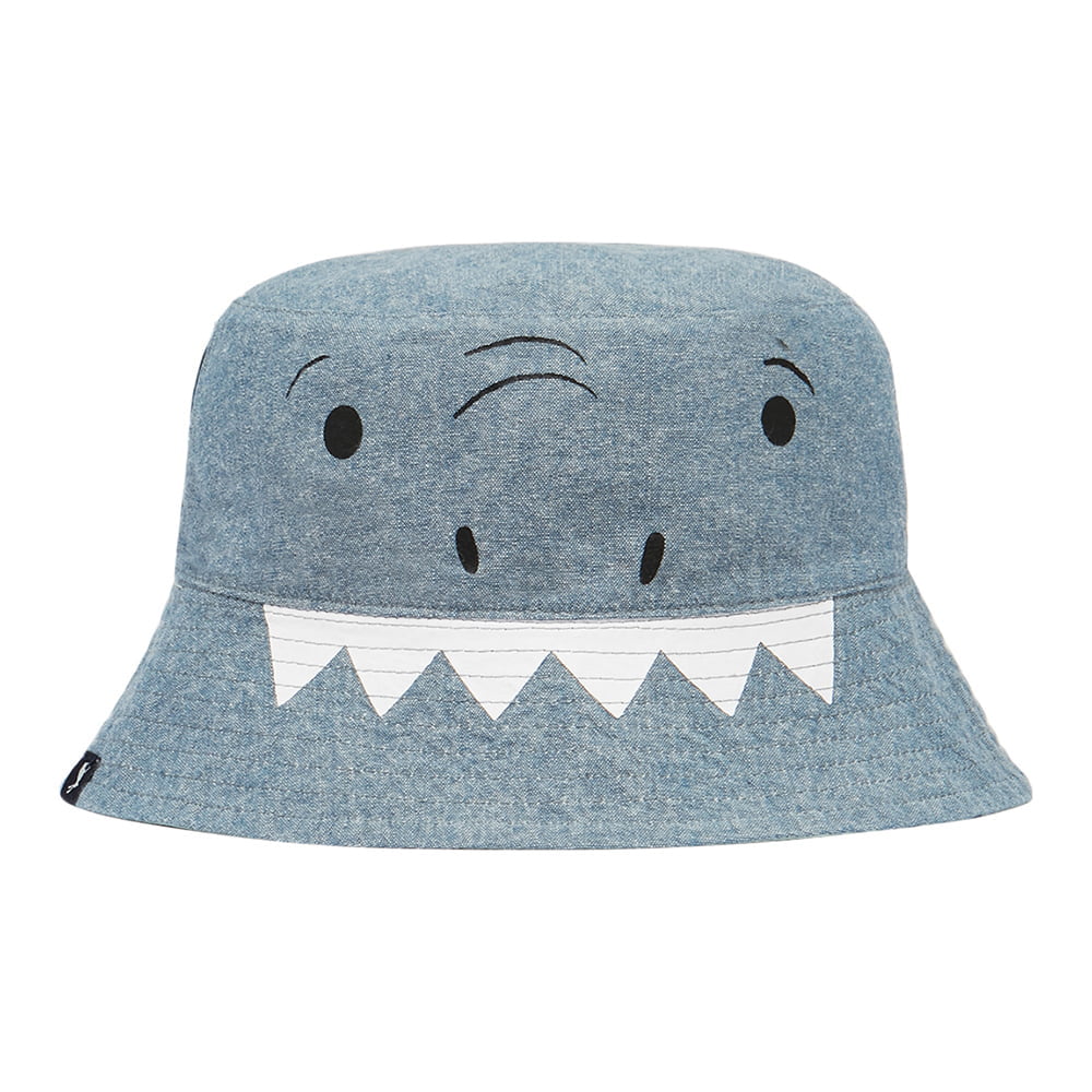 Joules Hats Kids Brit Sharks Reversible Bucket Hat - Light Green