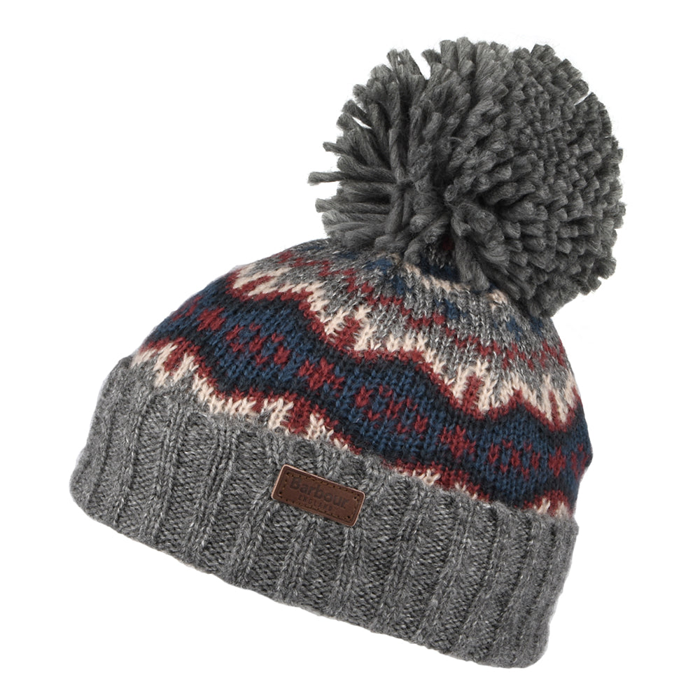 Barbour Hats Kids Case Fair Isle Bobble Hat - Grey – Village Hats