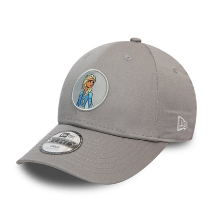 New Era Kids 9FORTY Elsa Baseball Cap - Disney Frozen Character Logo - Grey