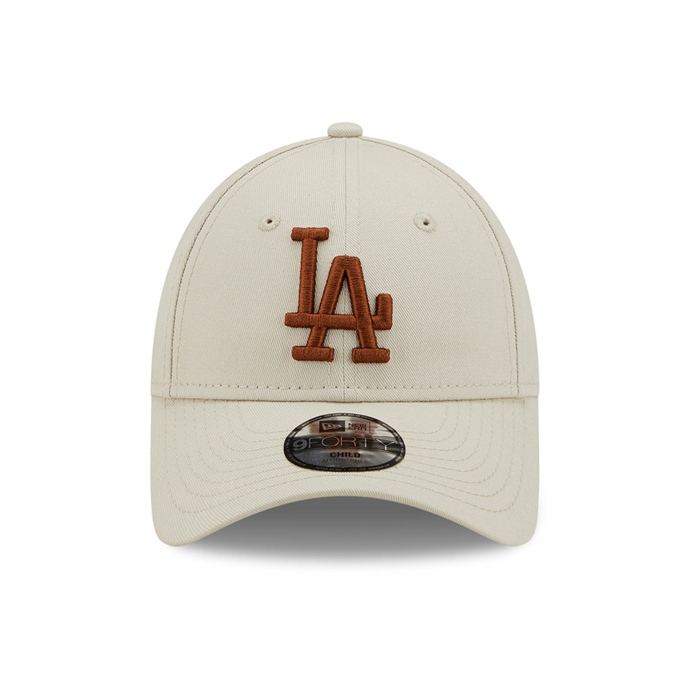 New Era Kids 9FORTY L.A. Dodgers Baseball Cap - MLB League Essential - Stone-Caramel