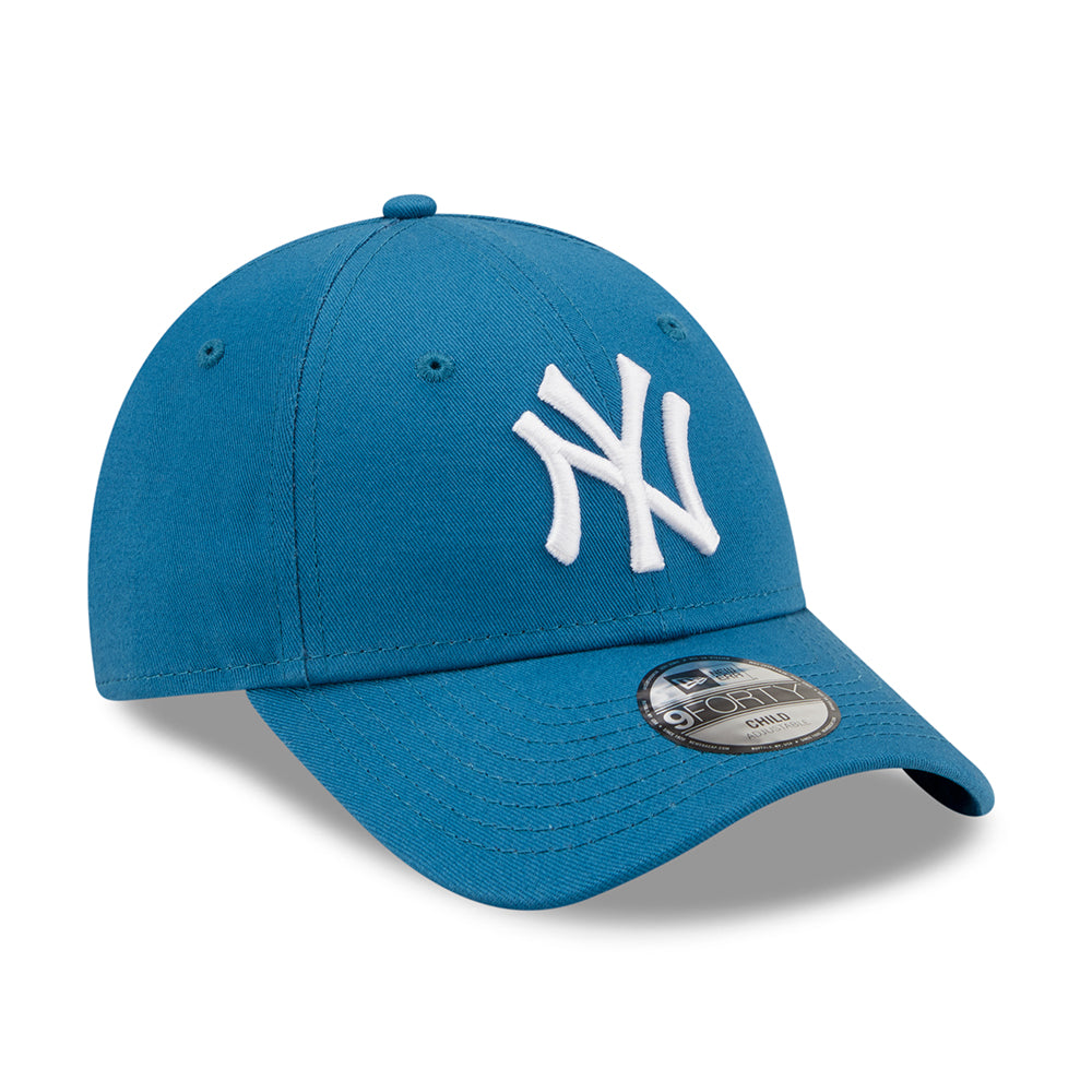 New Era Kids 9FORTY New York Yankees Baseball Cap - MLB League Essential - Teal-White