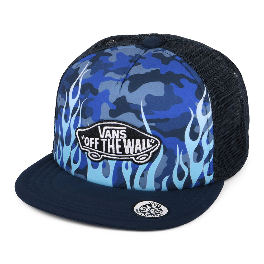 Vans Hats Kids Classic Patch Flame Trucker Cap - Blue