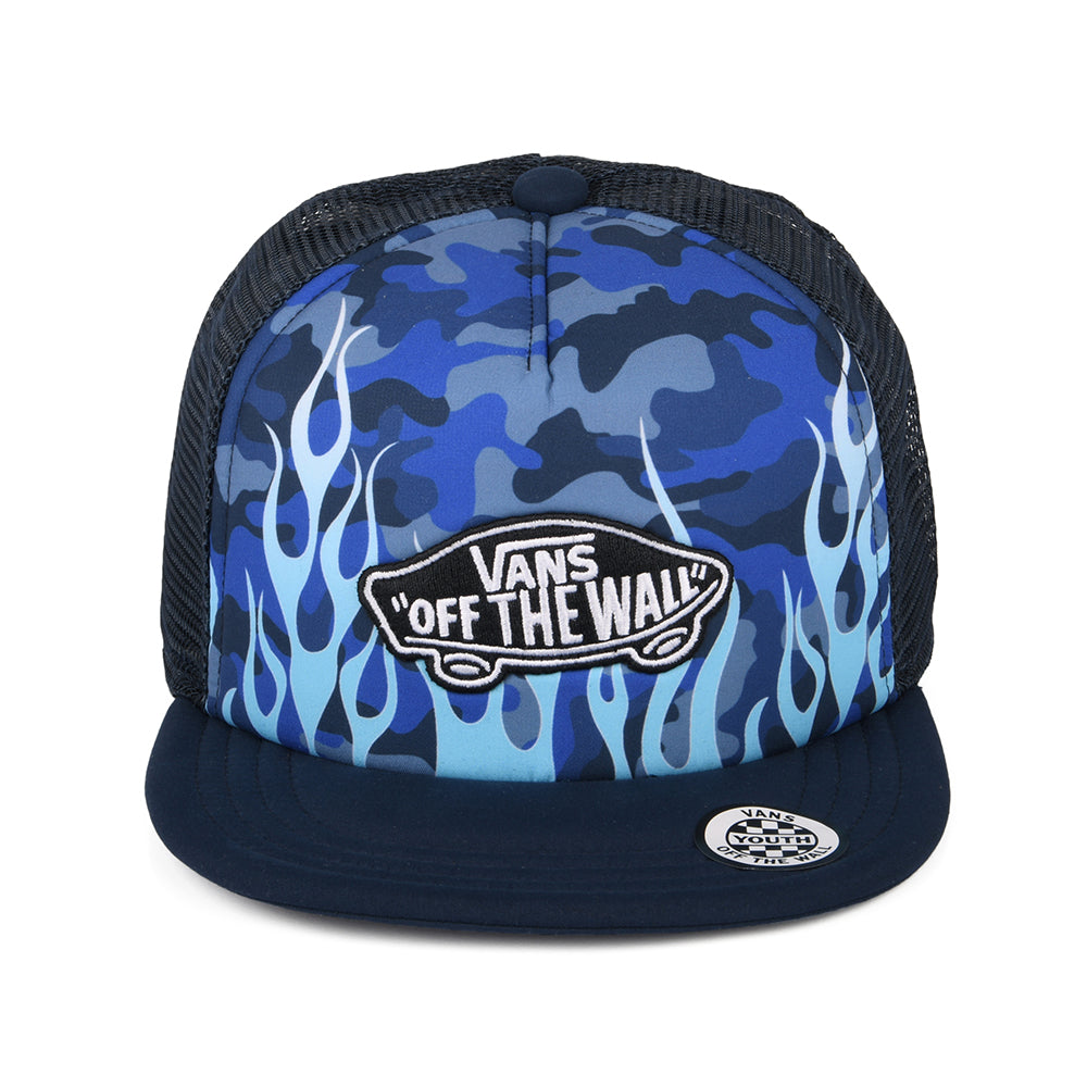 Vans Hats Kids Classic Patch Flame Trucker Cap - Blue