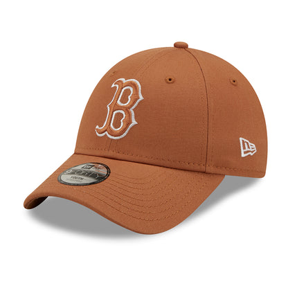 New Era Kids 9FORTY Boston Red Sox Baseball Cap - MLB League Essential - Toffee