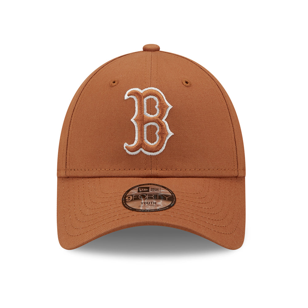 New Era Kids 9FORTY Boston Red Sox Baseball Cap - MLB League Essential - Toffee