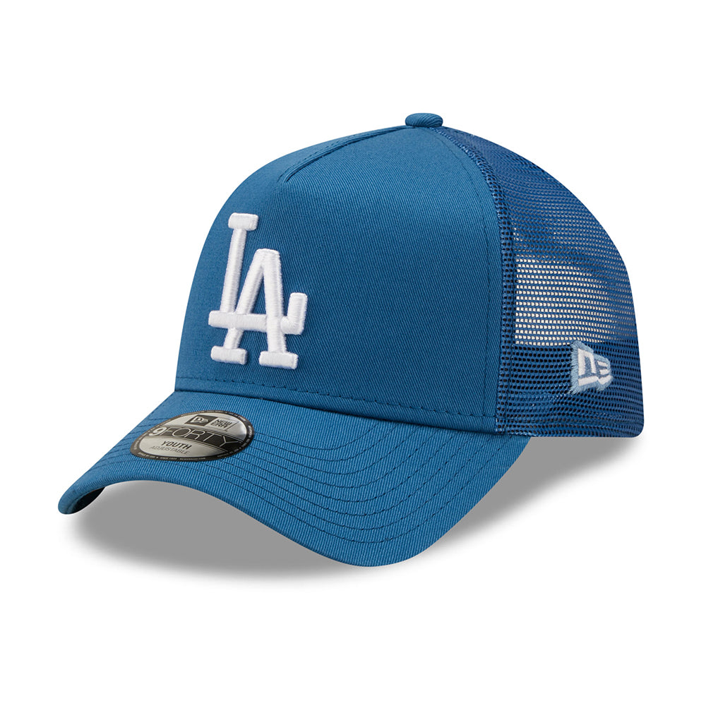 New Era Kids 9FORTY L.A. Dodgers A-Frame Trucker Cap - MLB Tonal Mesh - Blue