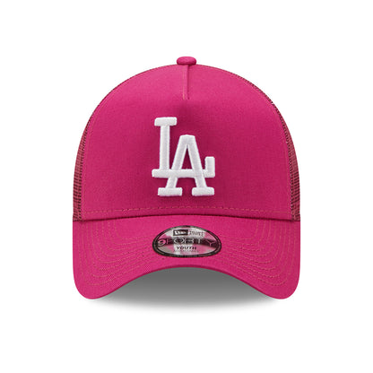 New Era Kids 9FORTY L.A. Dodgers A-Frame Trucker Cap - MLB Tonal Mesh - Pink