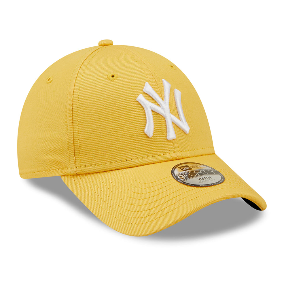 New Era Kids 9FORTY New York Yankees Baseball Cap - MLB League Essential - Yellow-White