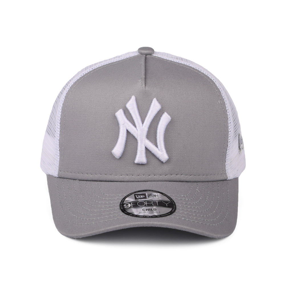 New Era Kids 9FORTY New York Yankees A-Frame Trucker Cap - MLB Essential - Graphite-White