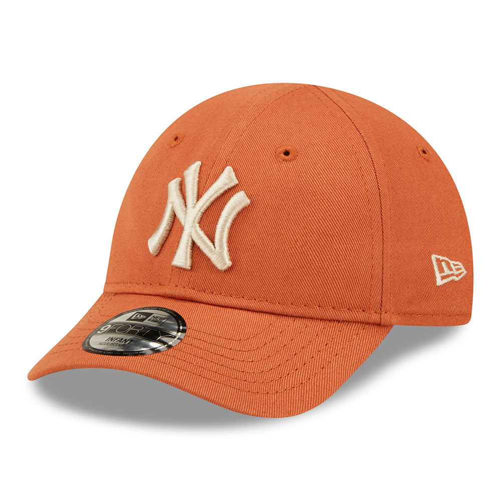 New Era Baby 9FORTY New York Yankees Baseball Cap - MLB League Essential - Orange-Oatmeal