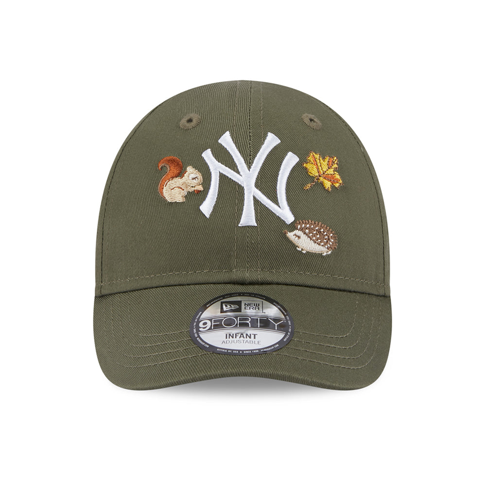 New Era Baby 9FORTY New York Yankees Baseball Cap - MLB Outdoor - Olive-White