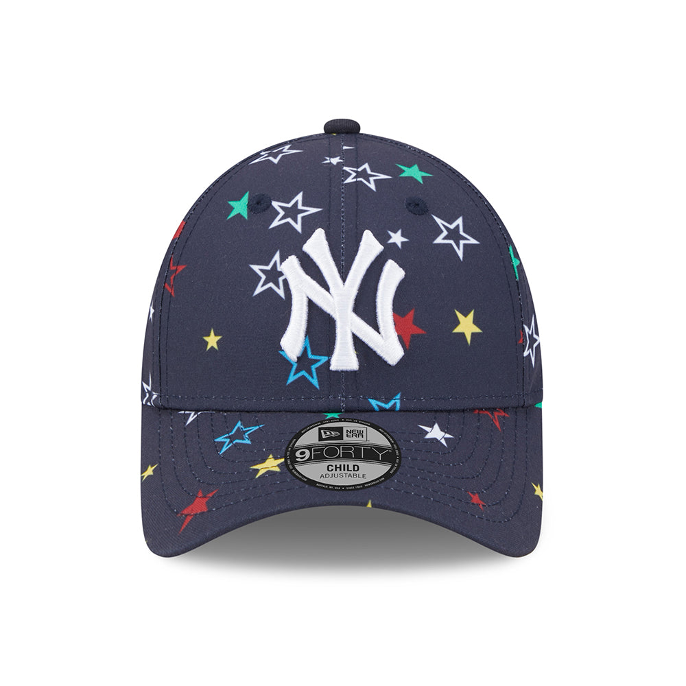 New Era Kids 9FORTY New York Yankees Baseball Cap - MLB Star AOP - Navy-White