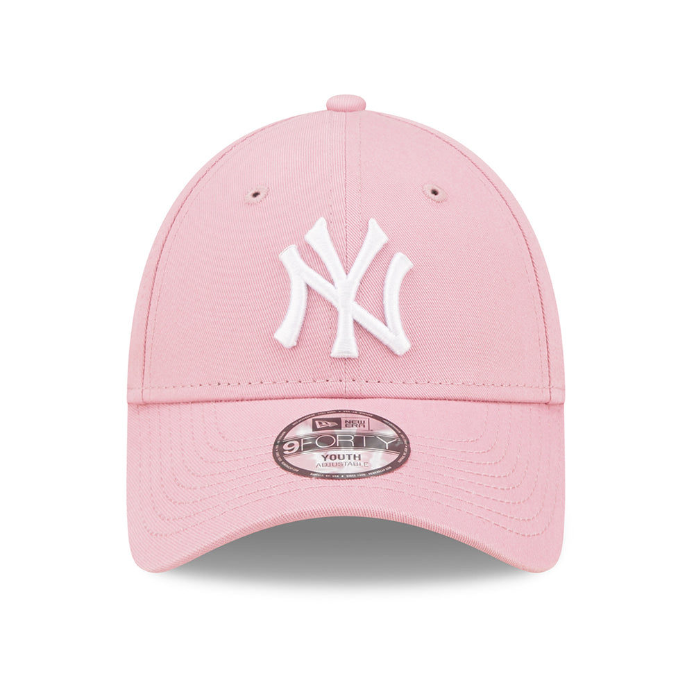 New Era Kids 9FORTY New York Yankees Baseball Cap - MLB League Essential - Light Pink-White