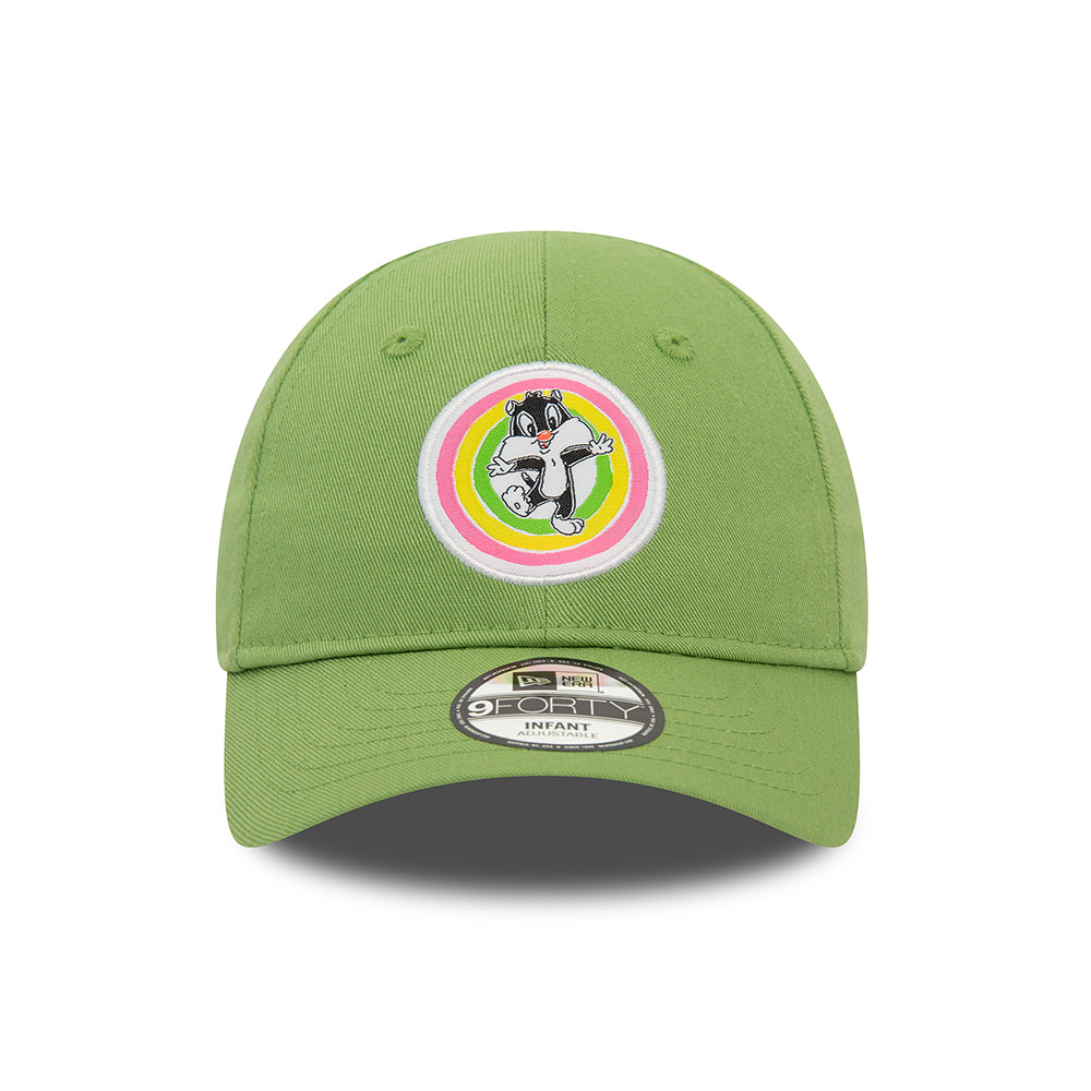 New Era Baby 9FORTY Sylvester Baseball Cap - Pastel Looney Tunes - Light Green