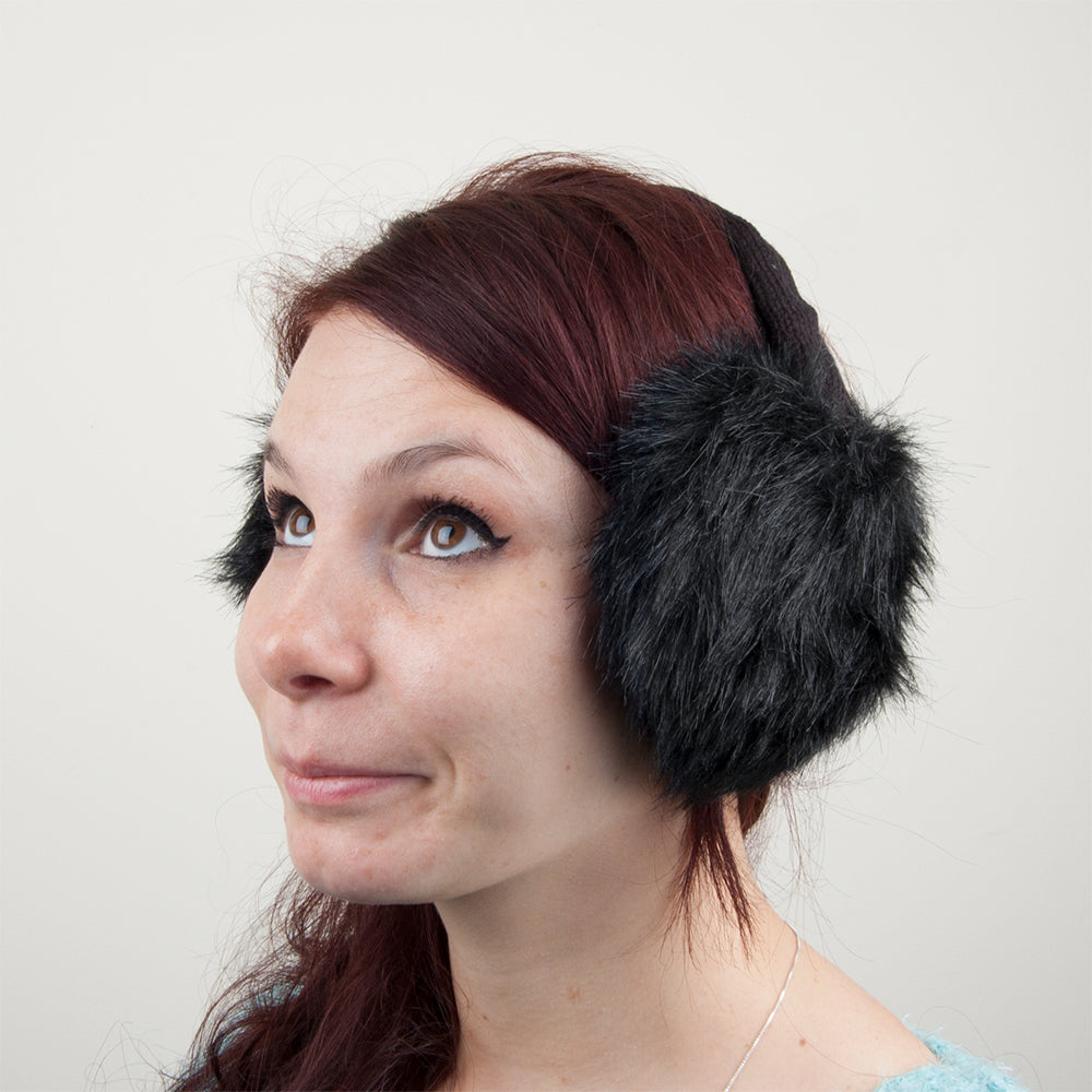 Village Hats Faux Fur Earmuffs - Black