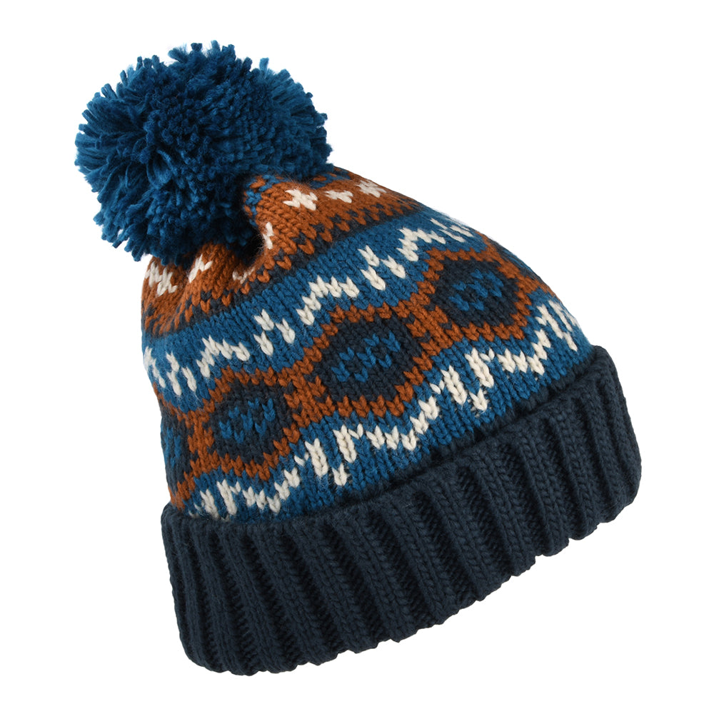 Failsworth Hats Fair Isle Bobble Hat - Petrol