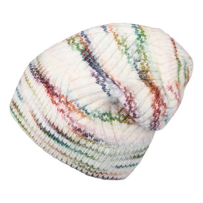 Seeberger Hats Knitted Floppy Beanie Hat - Off White-Multi