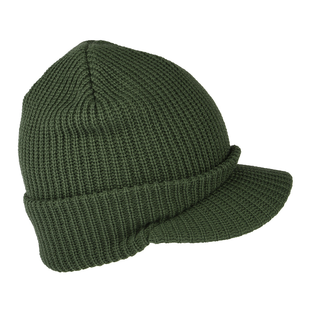 HUF One Star Peaked Beanie Hat - Olive