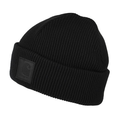 Carhartt WIP Hats Milo Ribbed Cotton Fisherman Beanie Hat - Black