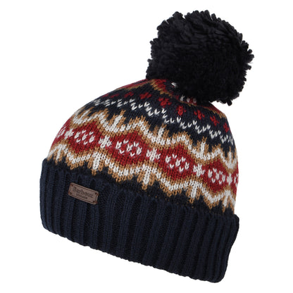 Barbour Hats Case Fair Isle Bobble Hat - Navy-Multi