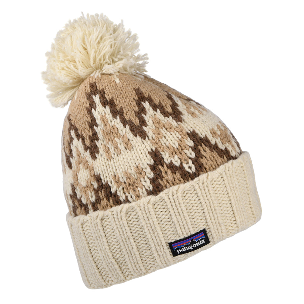 Patagonia Hats Snowbelle Morning Flight Recycled Wool Bobble Hat - Natural-Multi