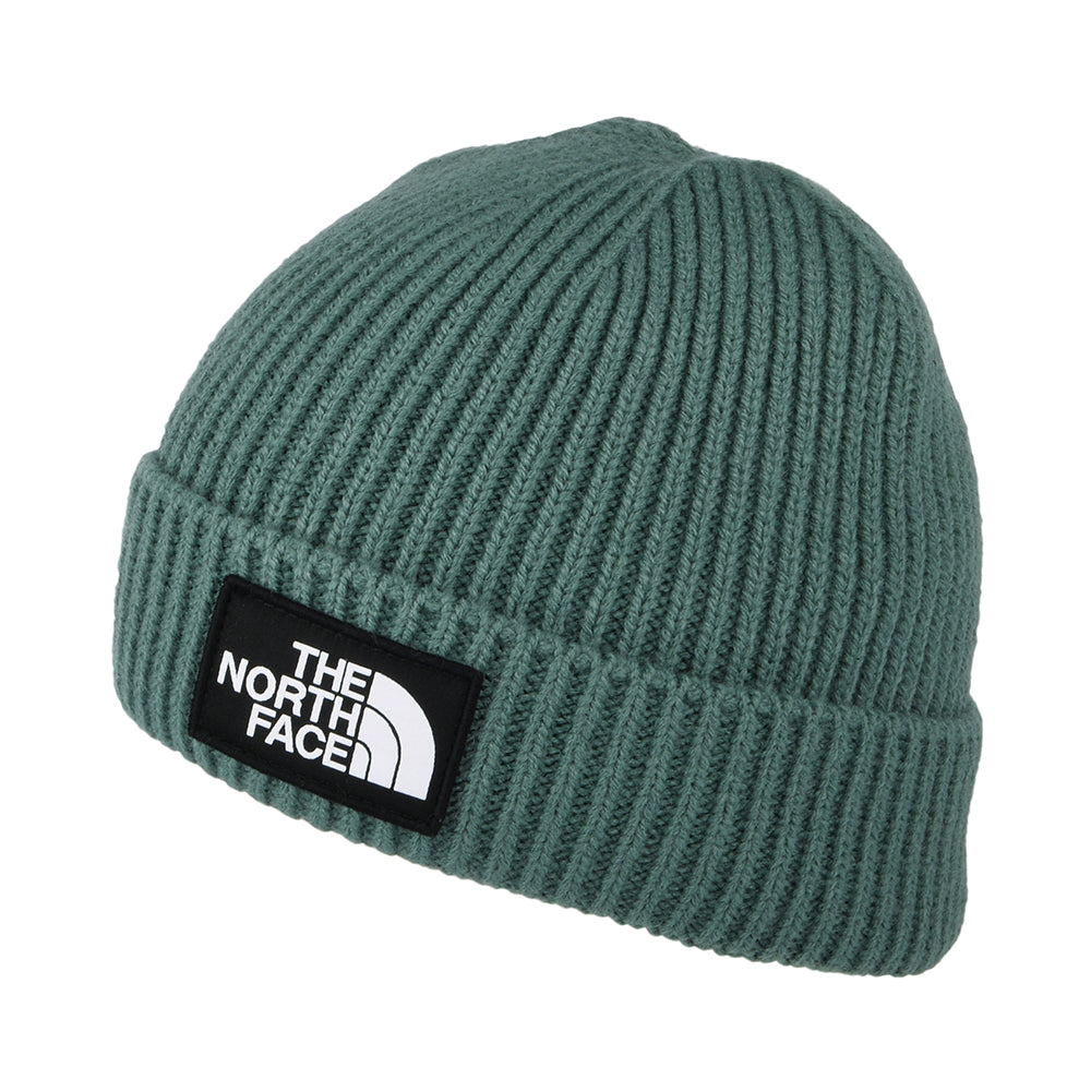 The North Face Hats TNF Logo Box Cuffed Fisherman Beanie Hat - Dark Sa ...