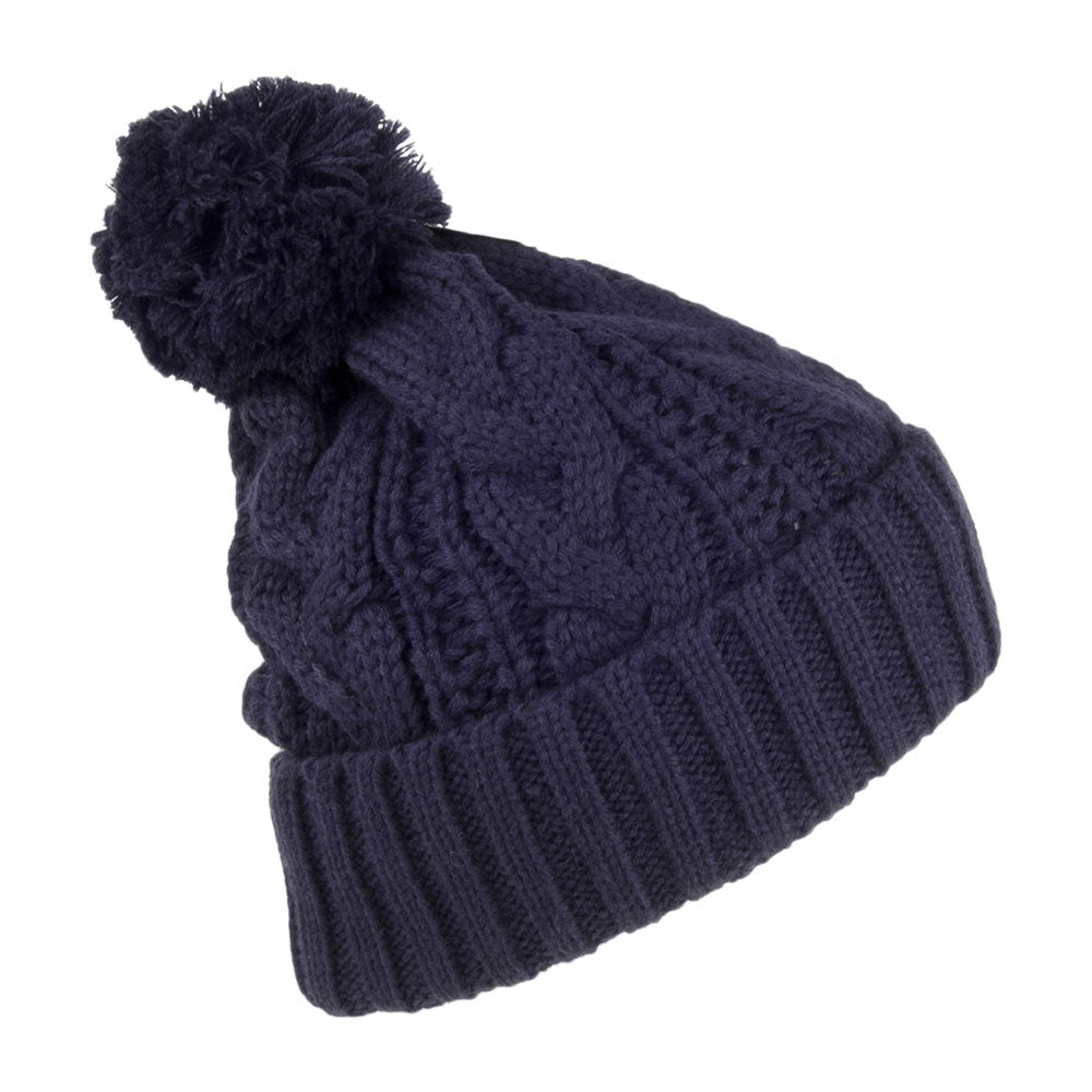 Jaxon & James Cable Knit Bobble Hat - Navy Wholesale Pack