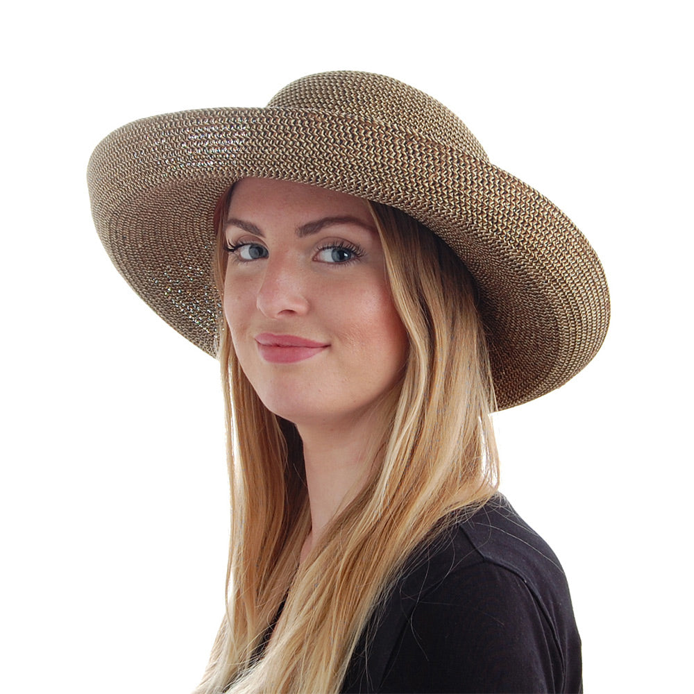 sur la tête Traveller Sun Hat Natural-Black Wholesale Pack